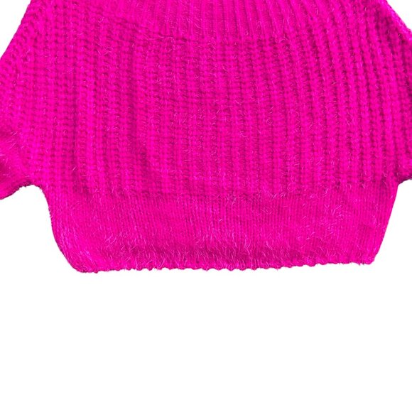 Main Strip On/Off Shoulder Chunky Knit Barbiecore Sweater Slouchy Oversized-S/M - Picture 11 of 12